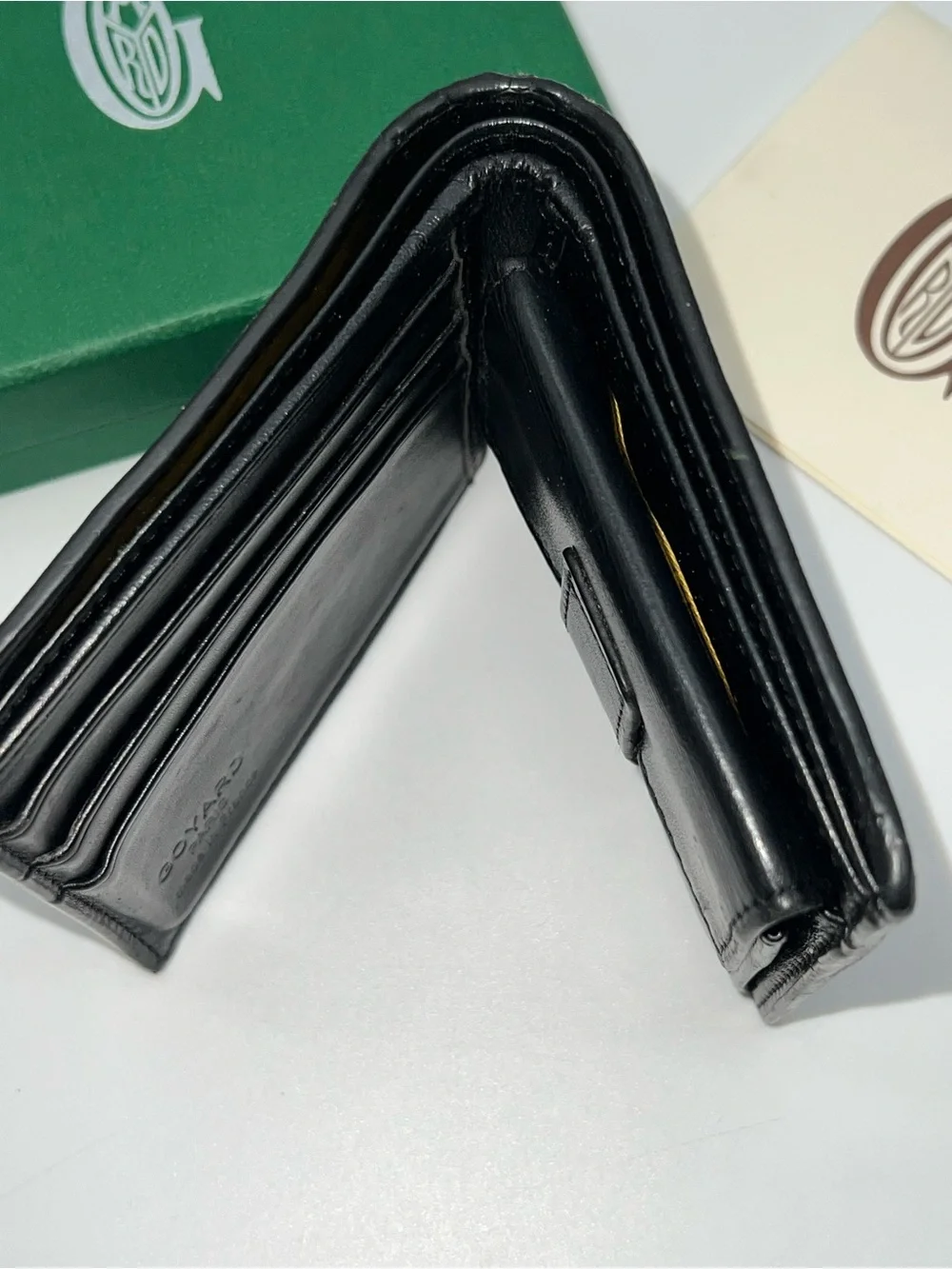 Goyard Black Leather Goyardine Saint Florentin Bifold Multi-Compartment Wallet